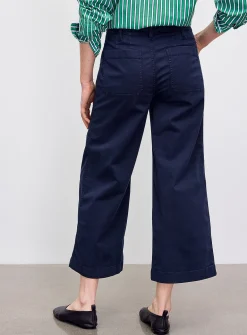 Stretch cotton navy blue chino pant