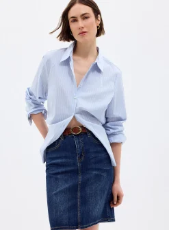 Stretch denim miniskirt
