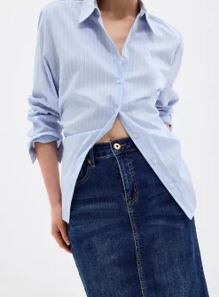 Stretch denim miniskirt