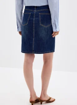 Stretch denim miniskirt