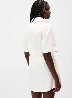 Stretch denim shirtdress