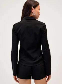 Stretch fitted crepe shirt