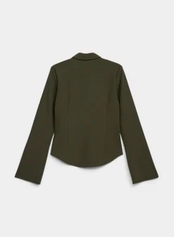 Stretch fitted crepe shirt