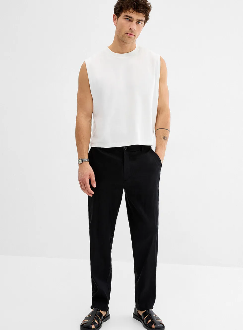 Stretch linen pant
