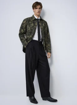 Stretch loose pleated pant