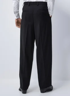 Stretch loose pleated pant