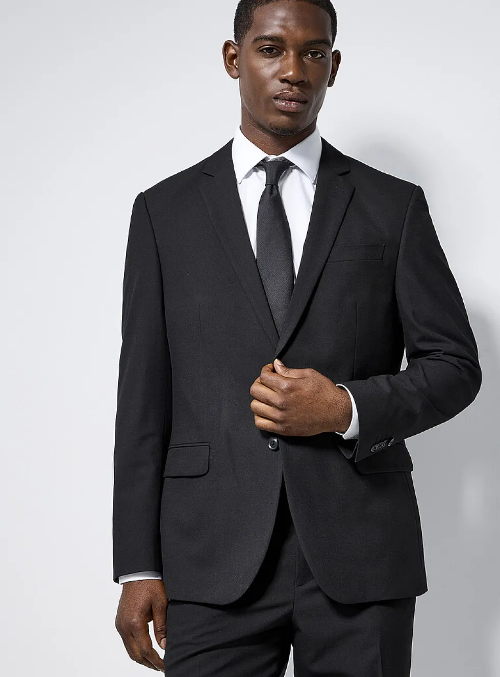 Stretch piqué suit