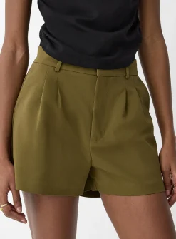 Stretch pleated dress short