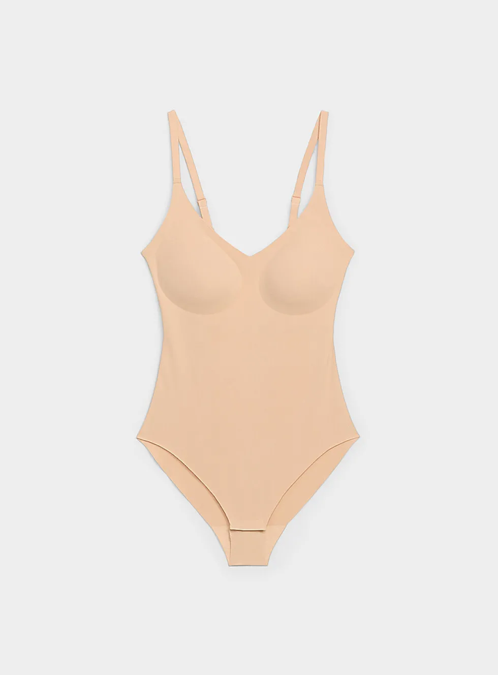 Stretch smoothing V-neck bodysuit