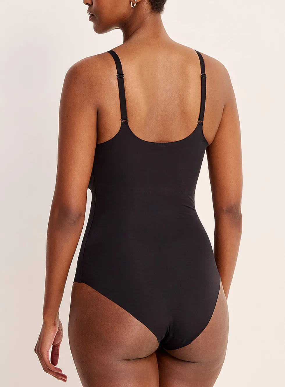 Stretch smoothing V-neck bodysuit