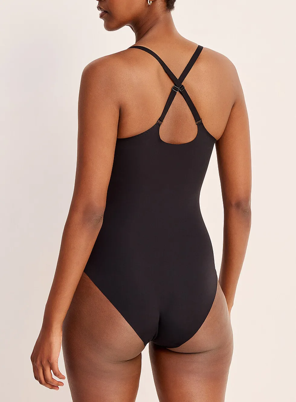 Stretch smoothing V-neck bodysuit
