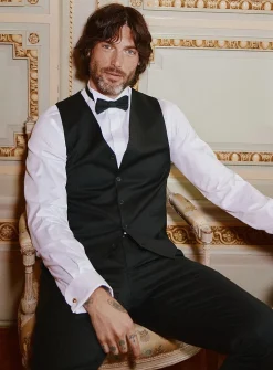 Stretch tuxedo vest
