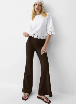 Stretch twill flared dress pant