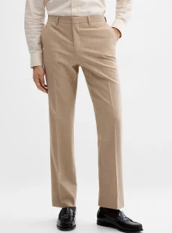 Stretch wool and polyester pant