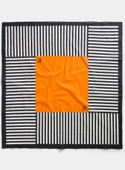 Striped 100% cotton scarf