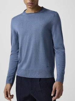 Striped collar merino sweater
