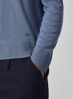 Striped collar merino sweater