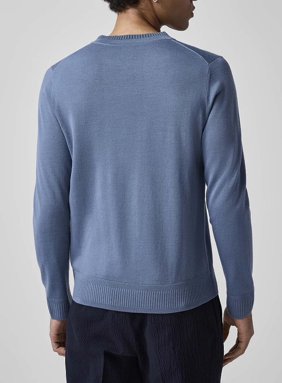 Striped collar merino sweater