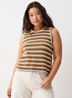 Striped crocheted cami