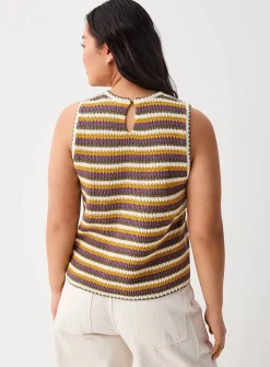 Striped crocheted cami