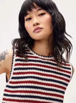 Striped crocheted cami