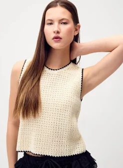 Striped crocheted cami
