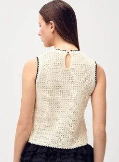 Striped crocheted cami