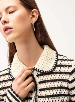 Striped crocheted cardigan