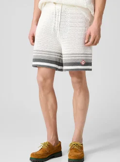 Striped crocheted knit short