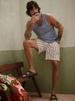 Striped crocheted short