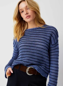 Striped crocheted sweater
