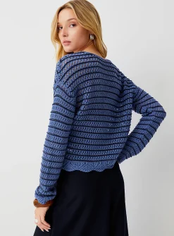 Striped crocheted sweater