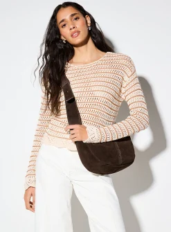 Striped crocheted sweater
