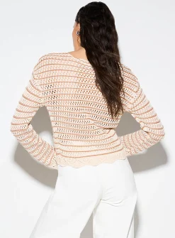 Striped crocheted sweater