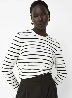Striped fine-knit sweater