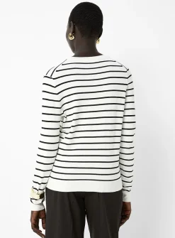 Striped fine-knit sweater