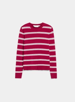 Striped fine-knit sweater
