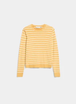 Striped fine-knit sweater