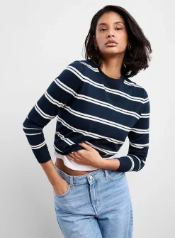 Striped fine-knit sweater