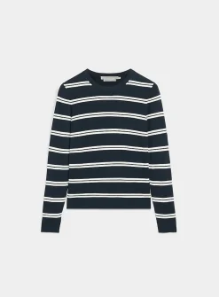 Striped fine-knit sweater
