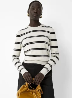 Striped fine-knit sweater