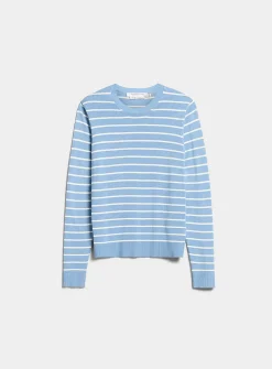 Striped fine-knit sweater