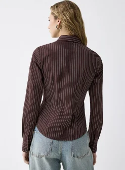 Striped fitted poplin shirt