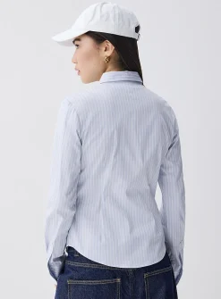 Striped fitted poplin shirt