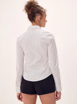 Striped fitted poplin shirt