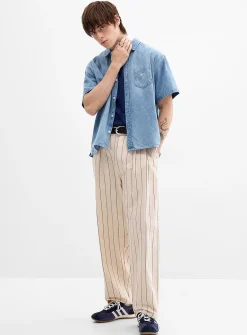 Striped Foster pleated pant