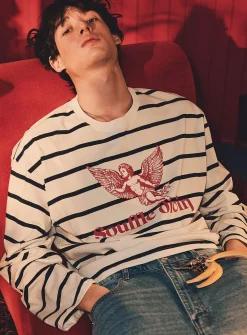 Striped graphic T-shirt