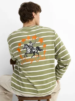 Striped graphic T-shirt