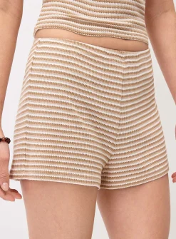 Striped knit mini short