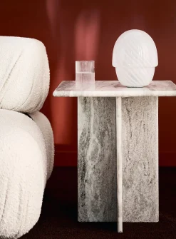 Striped large portable mushroom lamp